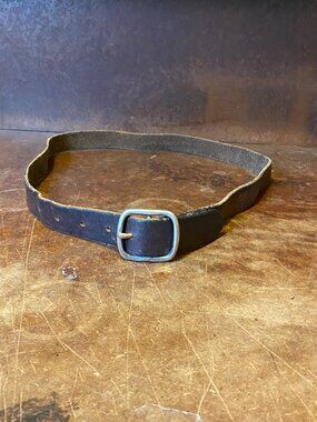 Vintage GAP Belt Brown Leather Solid Brass Buckle 34